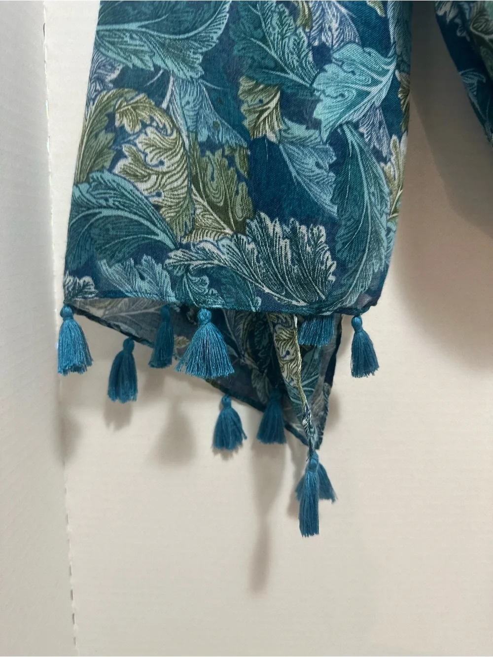 Beautiful Paisley Print Teal & Green Scarf